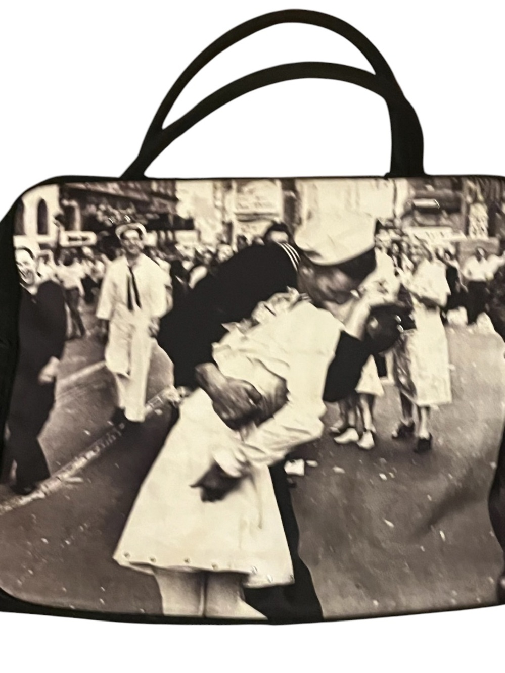 Large  Tote bag with 1945 V- J Day Times Square Famous KISS Navy Sailor